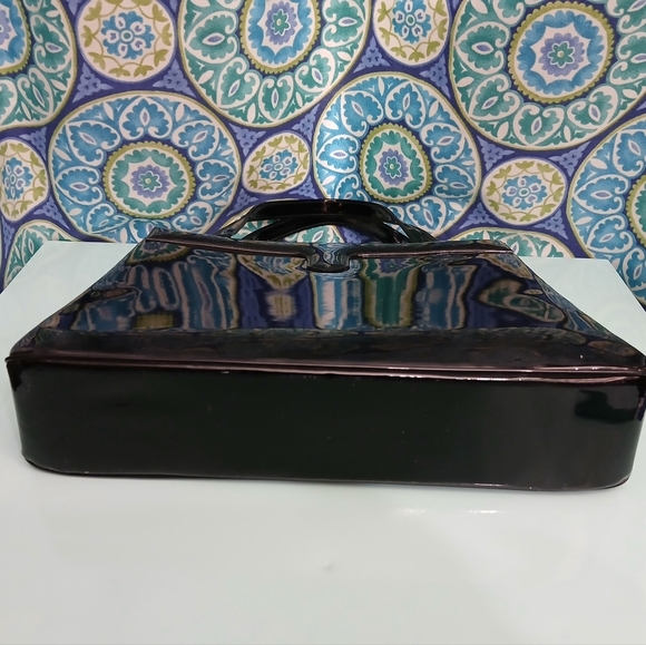 Vintage Nat Lewis Patent Leather Top Handle Handbag - Picture 5 of 13
